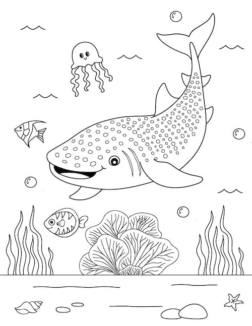 whale shark coloring page
