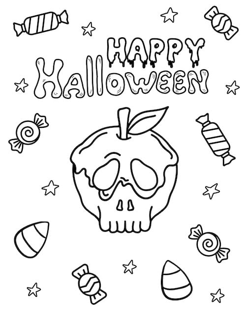 happy halloween coloring page