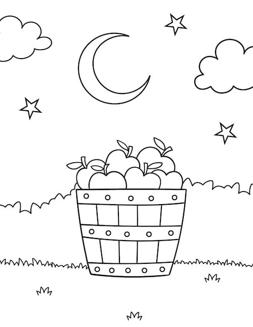 barrel of apples coloring page