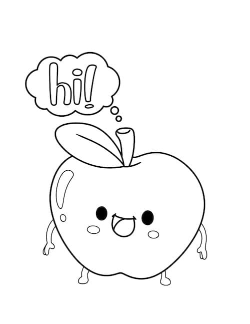 talking apple coloring page