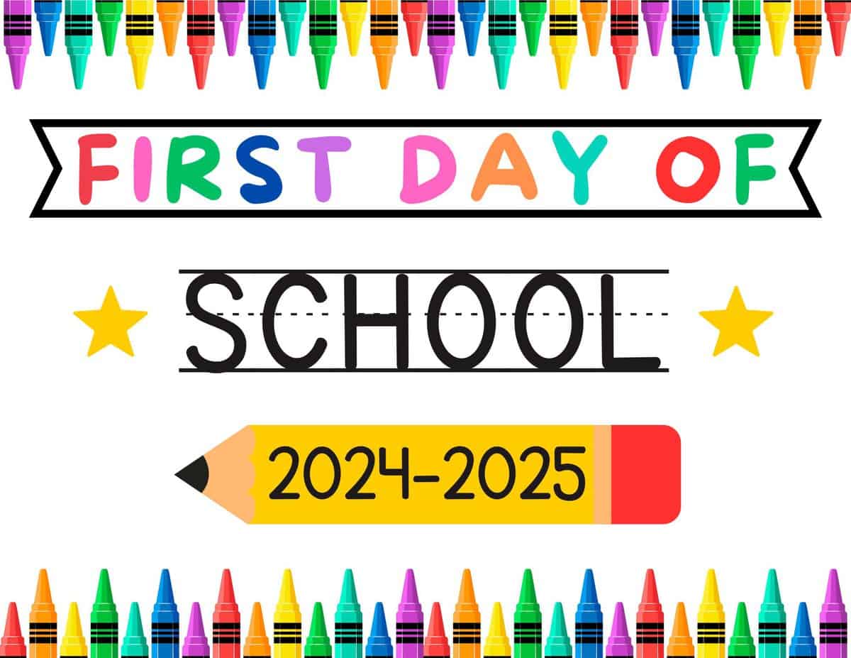 first day of school sign printable