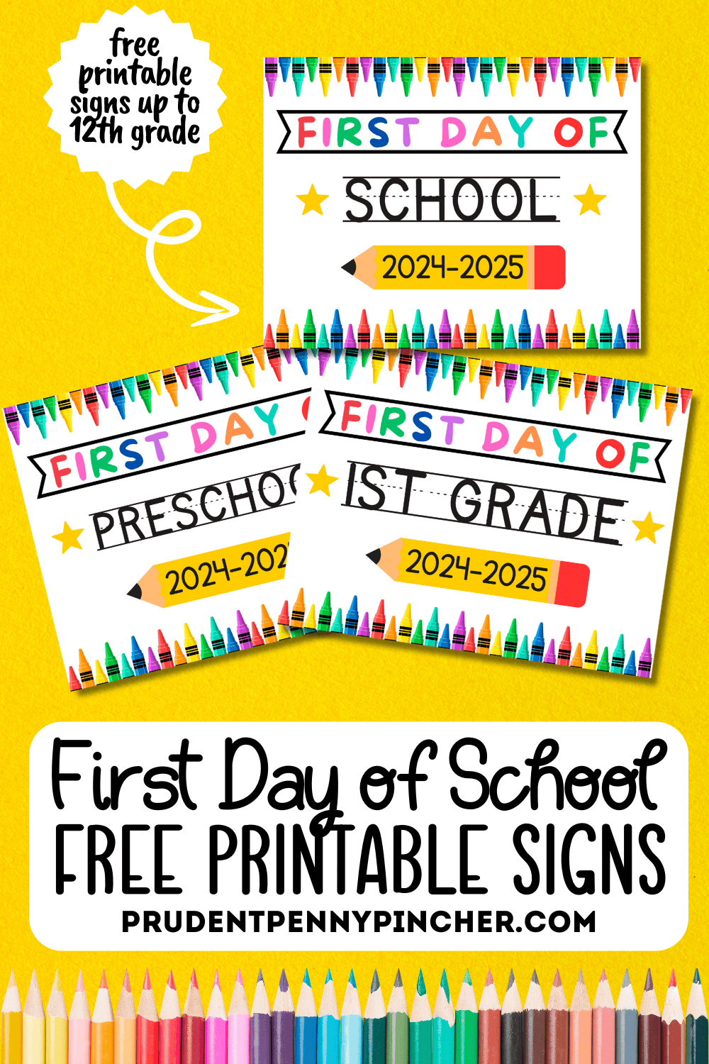 first day of school printable signs