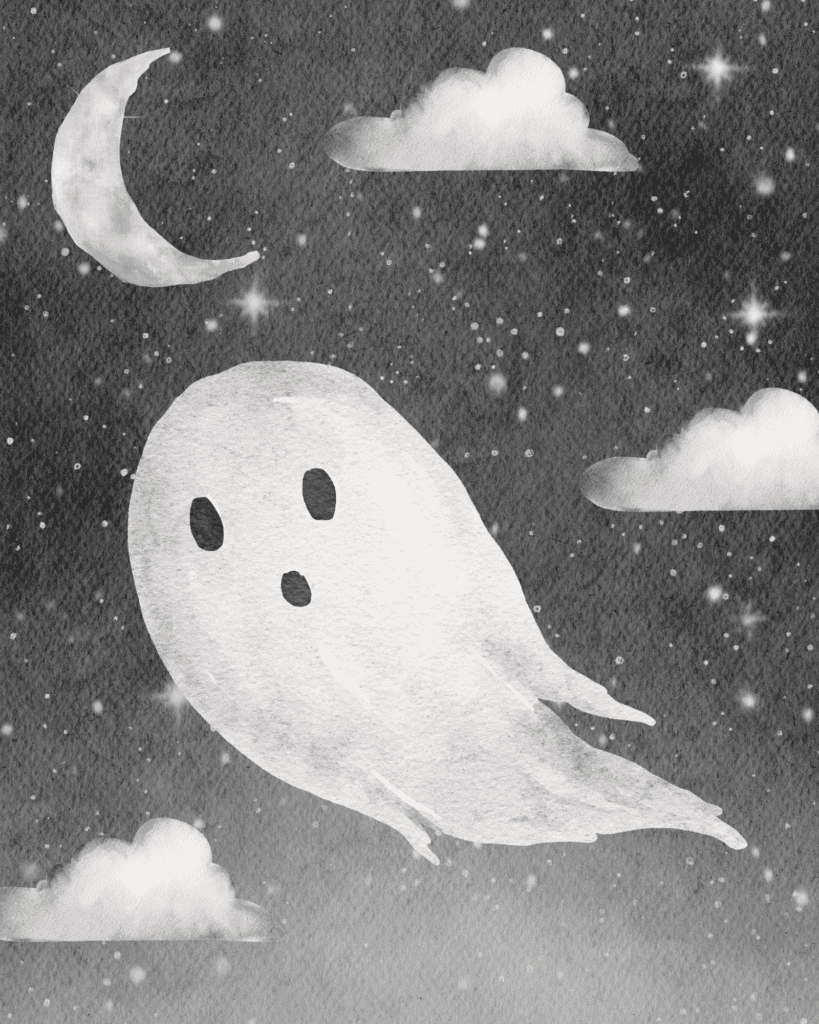 vintage watercolor ghost