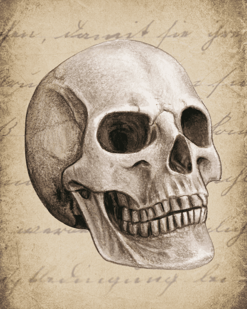 vintage halloween skull design