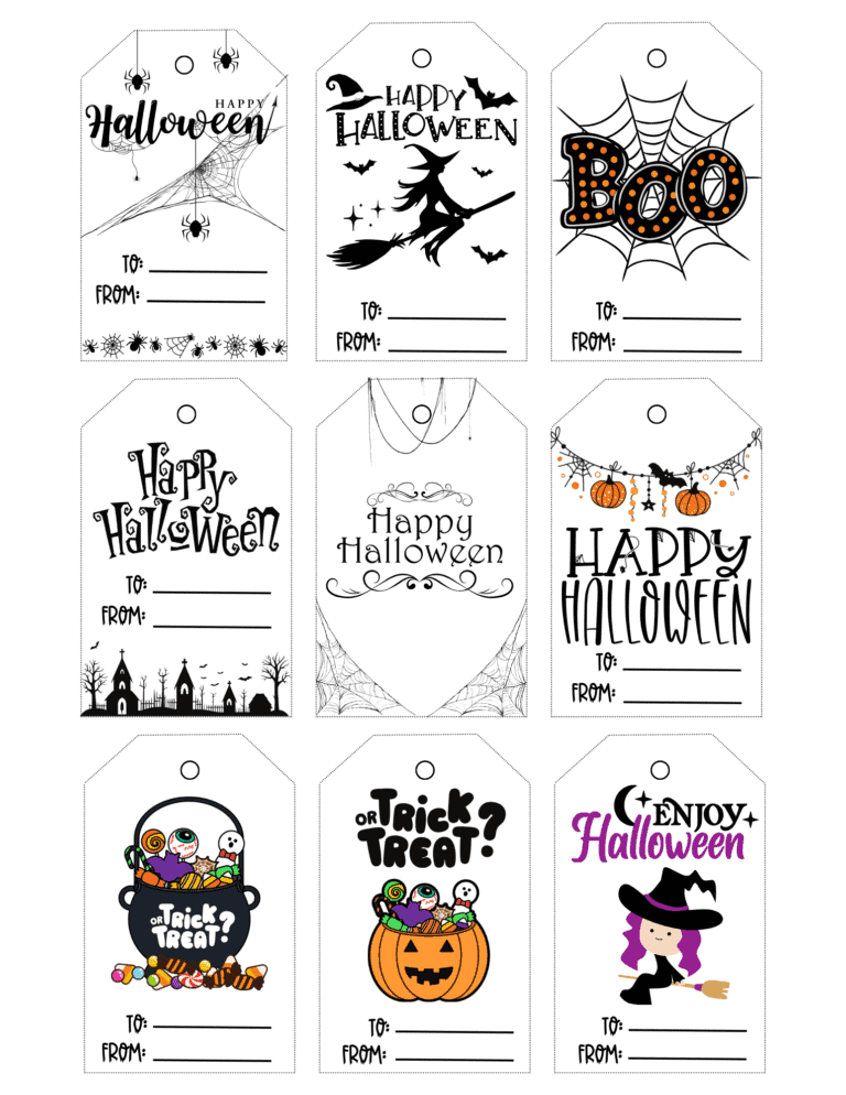 Free Printable Halloween Tags - Prudent Penny Pincher