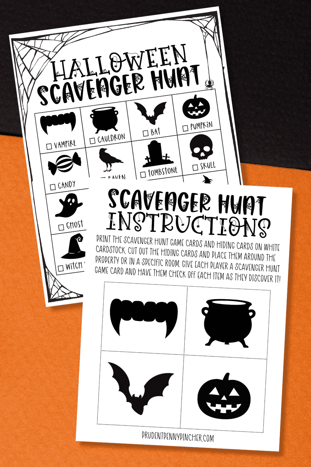 scavenger hunt printable with hiding cards instructions