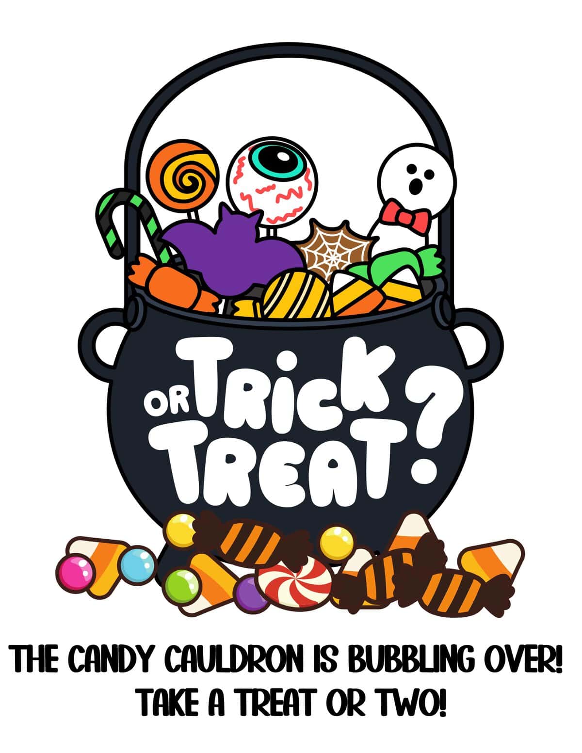 Trick or Treat candy Cauldron