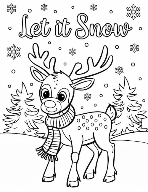 Let it Snow Winter Coloring Page