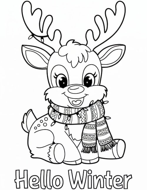 Hello Winter Baby Reindeer