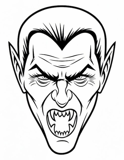 Vampire face Coloring Page