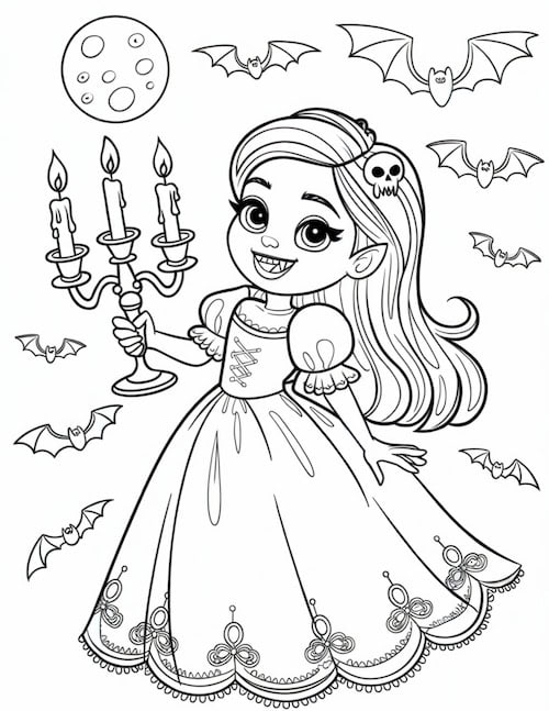 Vampire Princess Coloring Page