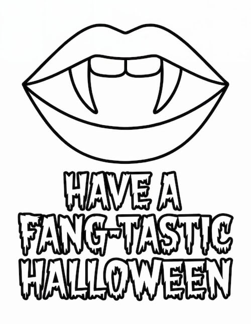 Fang-tastic Halloween coloring page