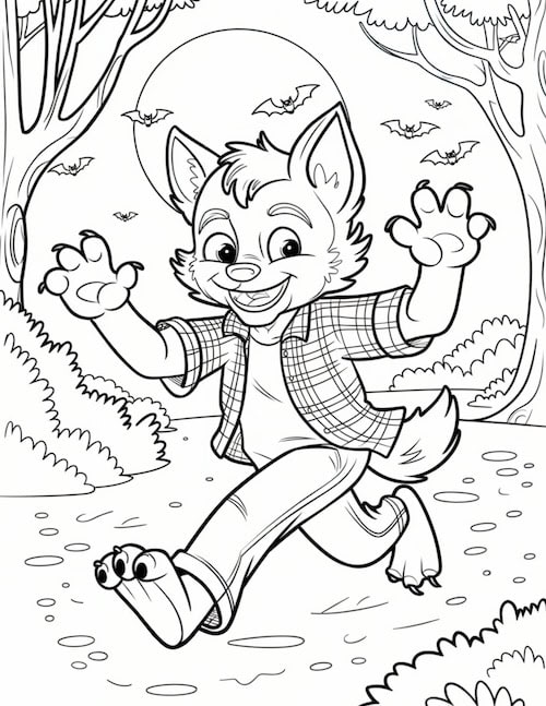 teenage werewolf Frolicking in the Forest