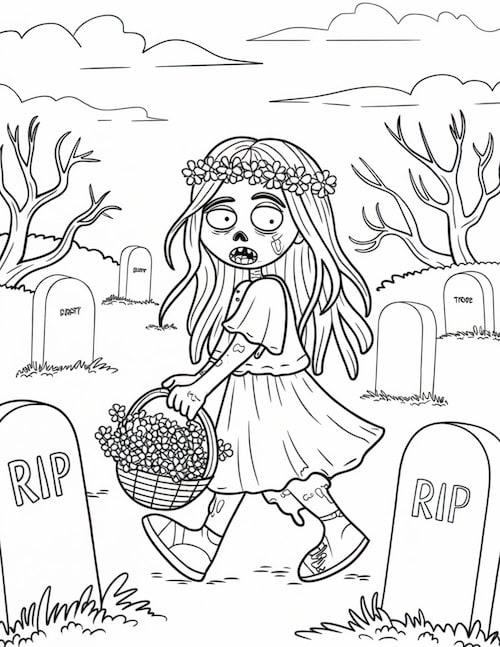 zombie Girl in the Graveyard