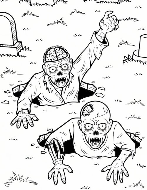 Graveyard Crawlers Coloring Page