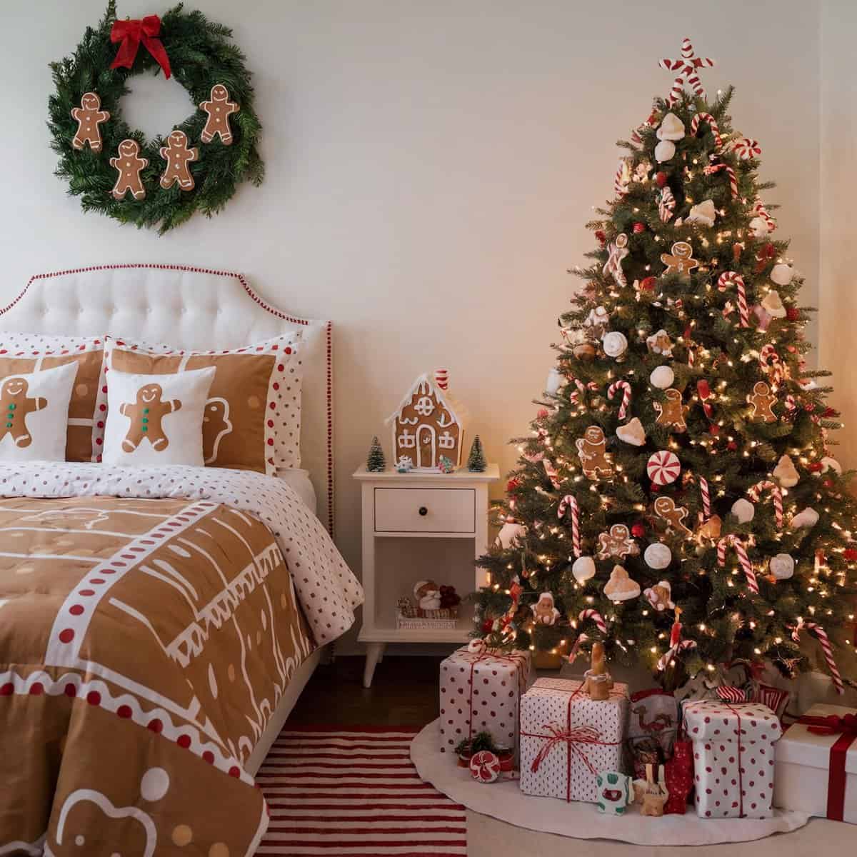 Gingerbread Christmas Bedroom Decor