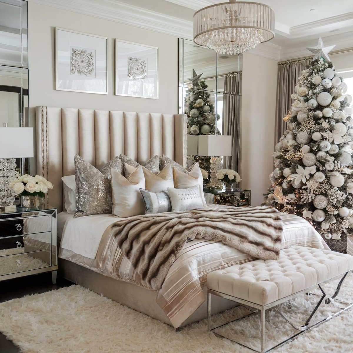 Glamorous Metallic Bedroom Decor