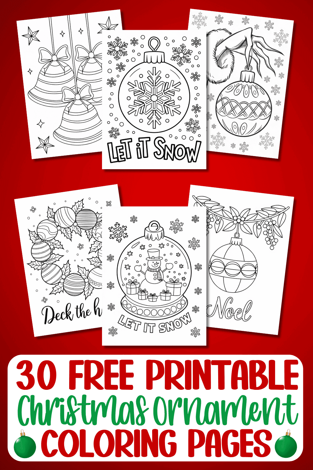 Free Printable Christmas Ornament Coloring Pages for Kids