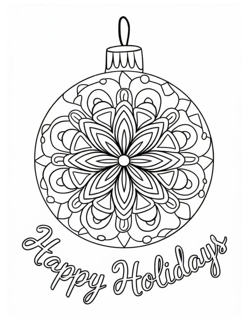 Happy Holidays Mandala Ornament