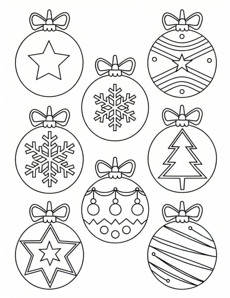 Mini Ornaments with Festive Icons