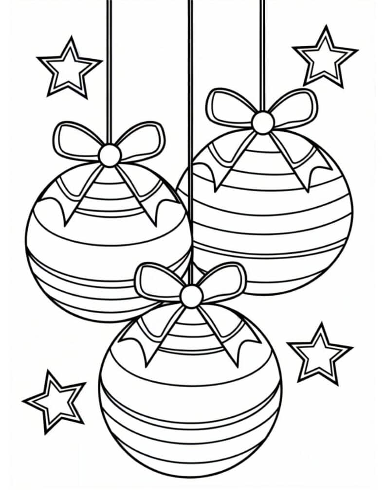 Striped Ornaments with Stars