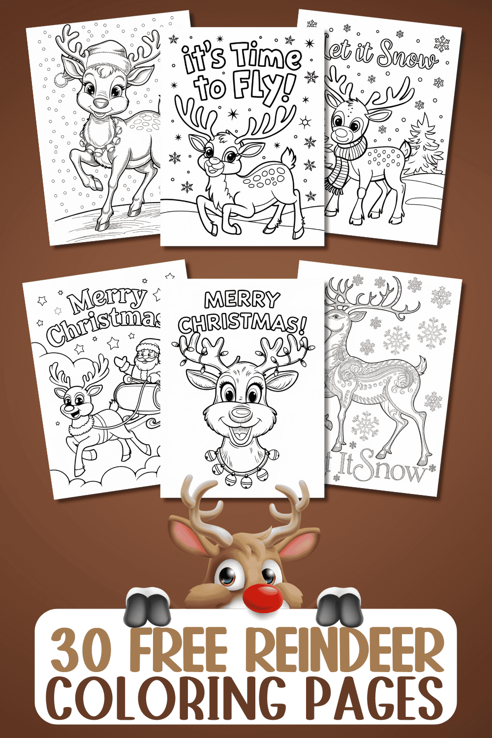 christmas reindeer coloring pages