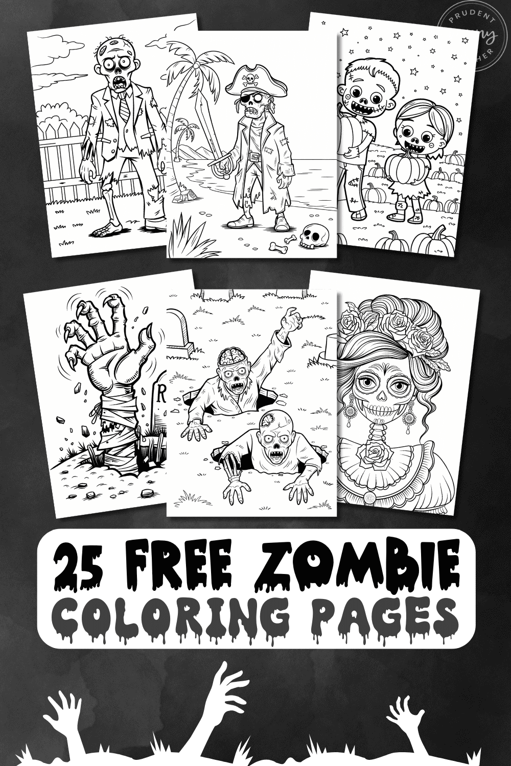  Zombie Coloring Pages