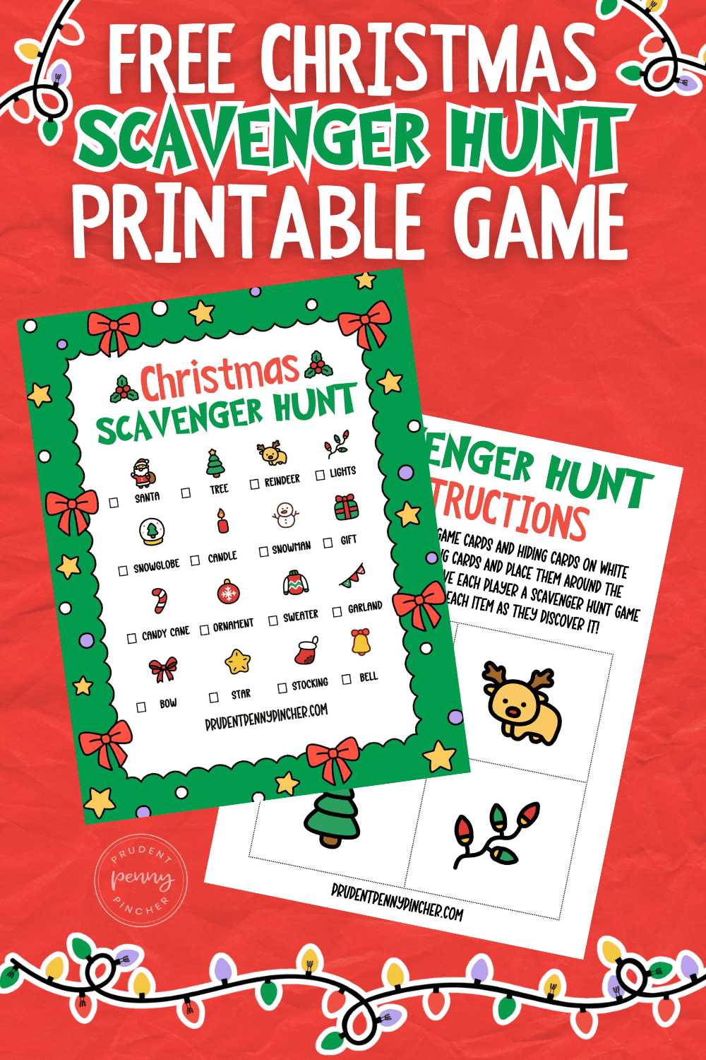 free printable christmas scavenger hunt and hiding cards