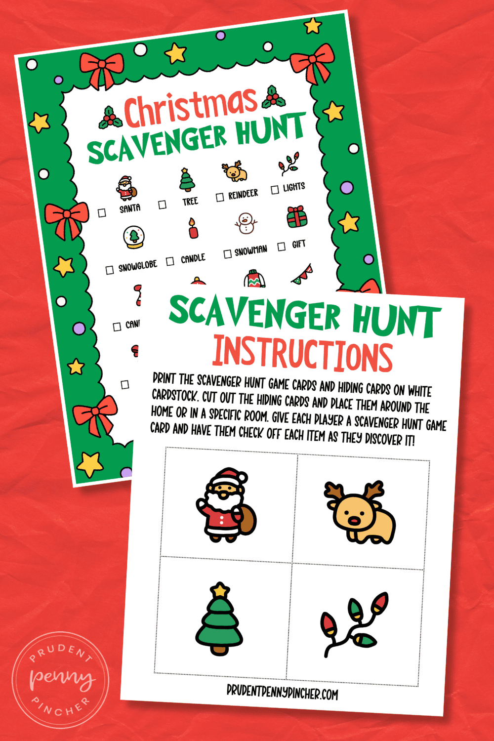 christmas scavenger hunt and hiding cards