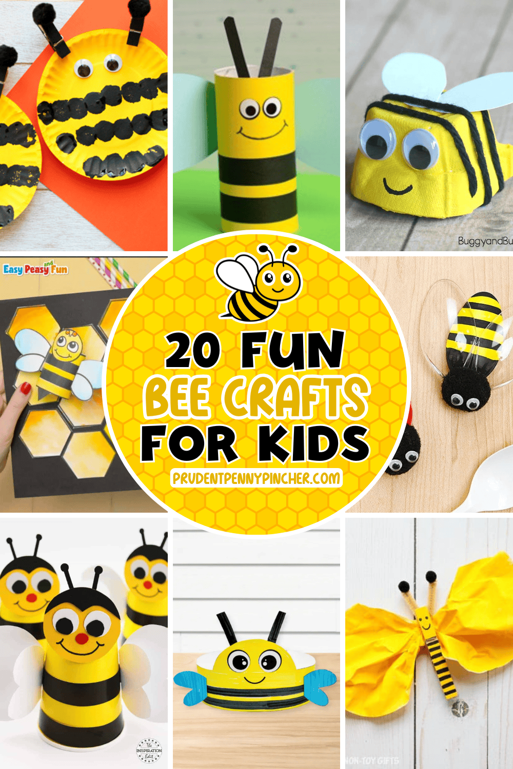 a collection of fun bee crafts for kids of all ages