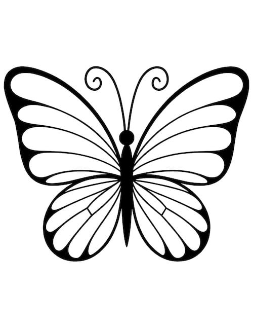 bold butterfly silhouette with thick, symmetrical wings.