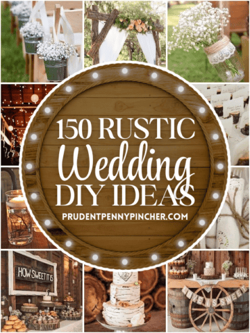 a collection of rustic wedding ideas including decor, seating, signs, and food ideas