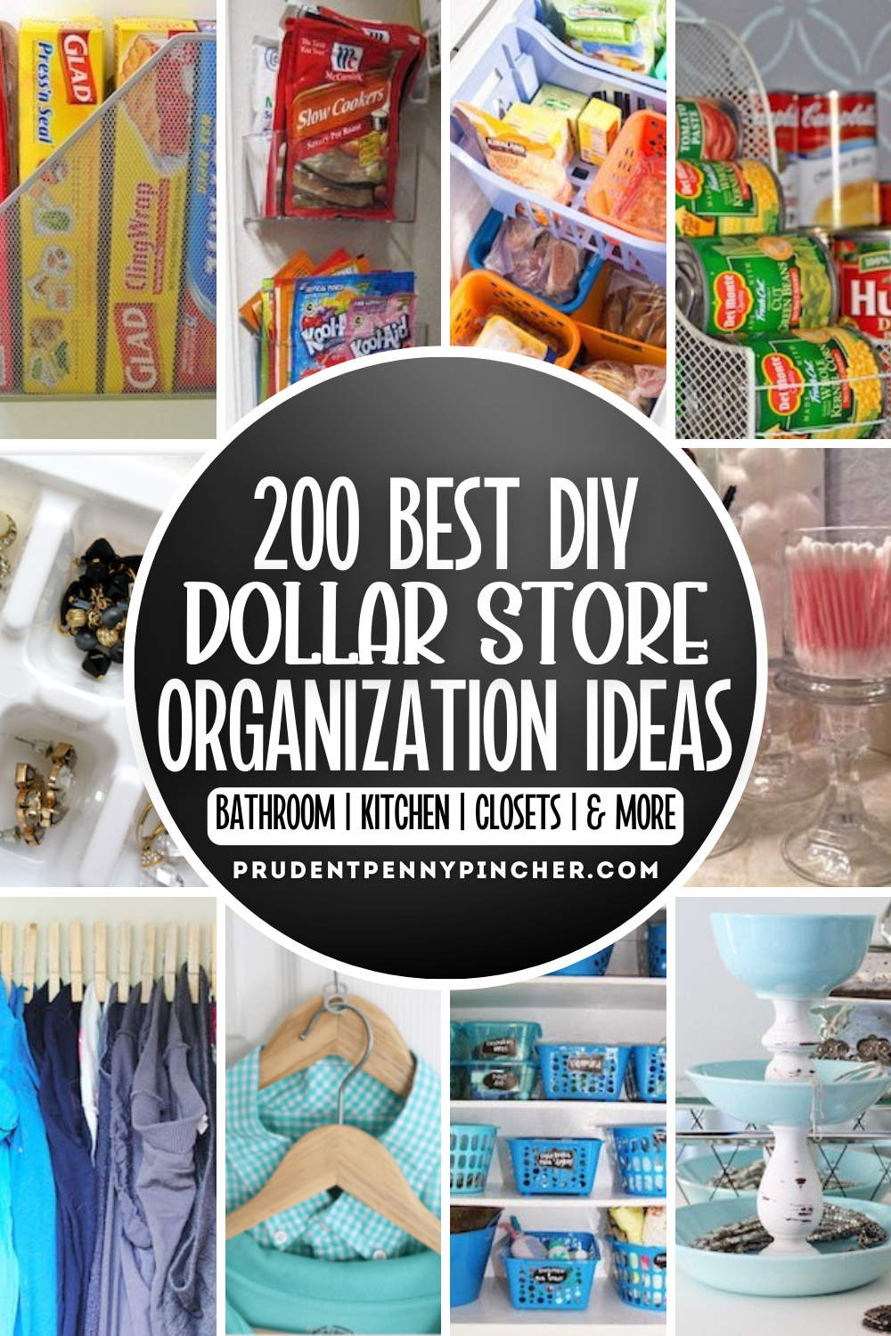 a collection of Dollar Store Organization and Storage Ideas