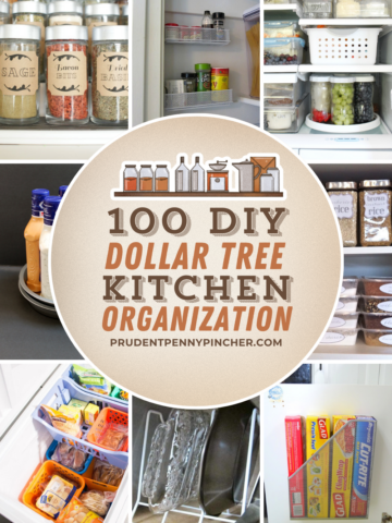 a collection of Dollar Store Kitchen Organization Ideas