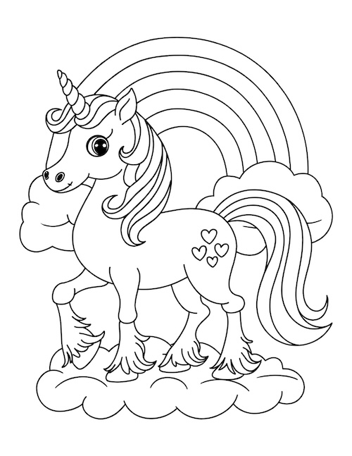 coloring page of a unicorn.